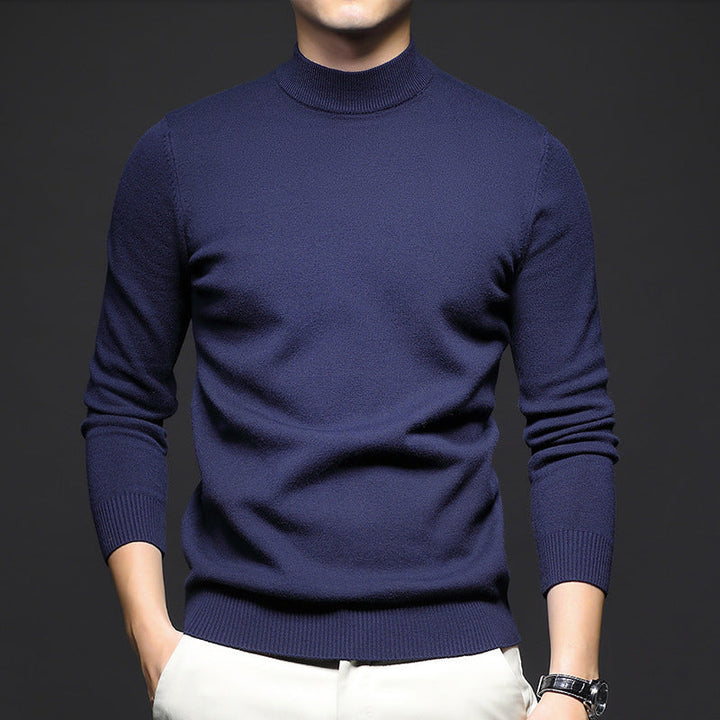 Moderner Männerpullover mit Stehkragen und schlankem Slim Fit Schnitt, ideal für stilbewusste Herren.