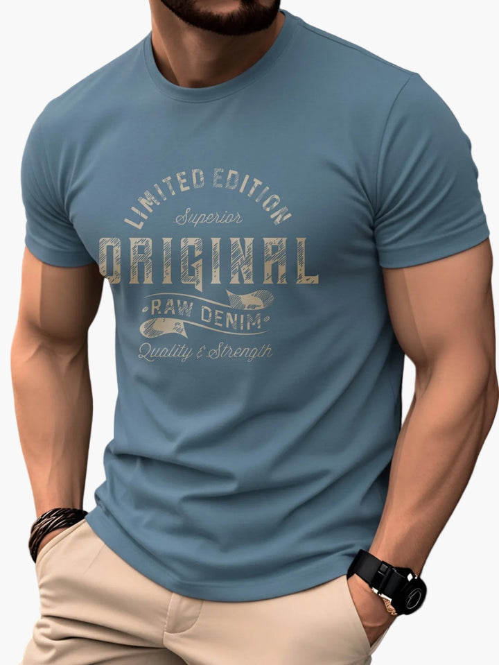 Vintage Herren T-Shirt mit Statement-Motiv für den Alltag. Lässiges Rundhals Kurzarmshirt für Männer.