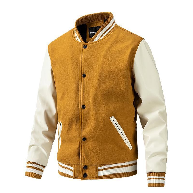 Vielseitige Übergangsjacke für Herren, Colorblock-Design, modern, einreihig und bequem für den Frühling.
