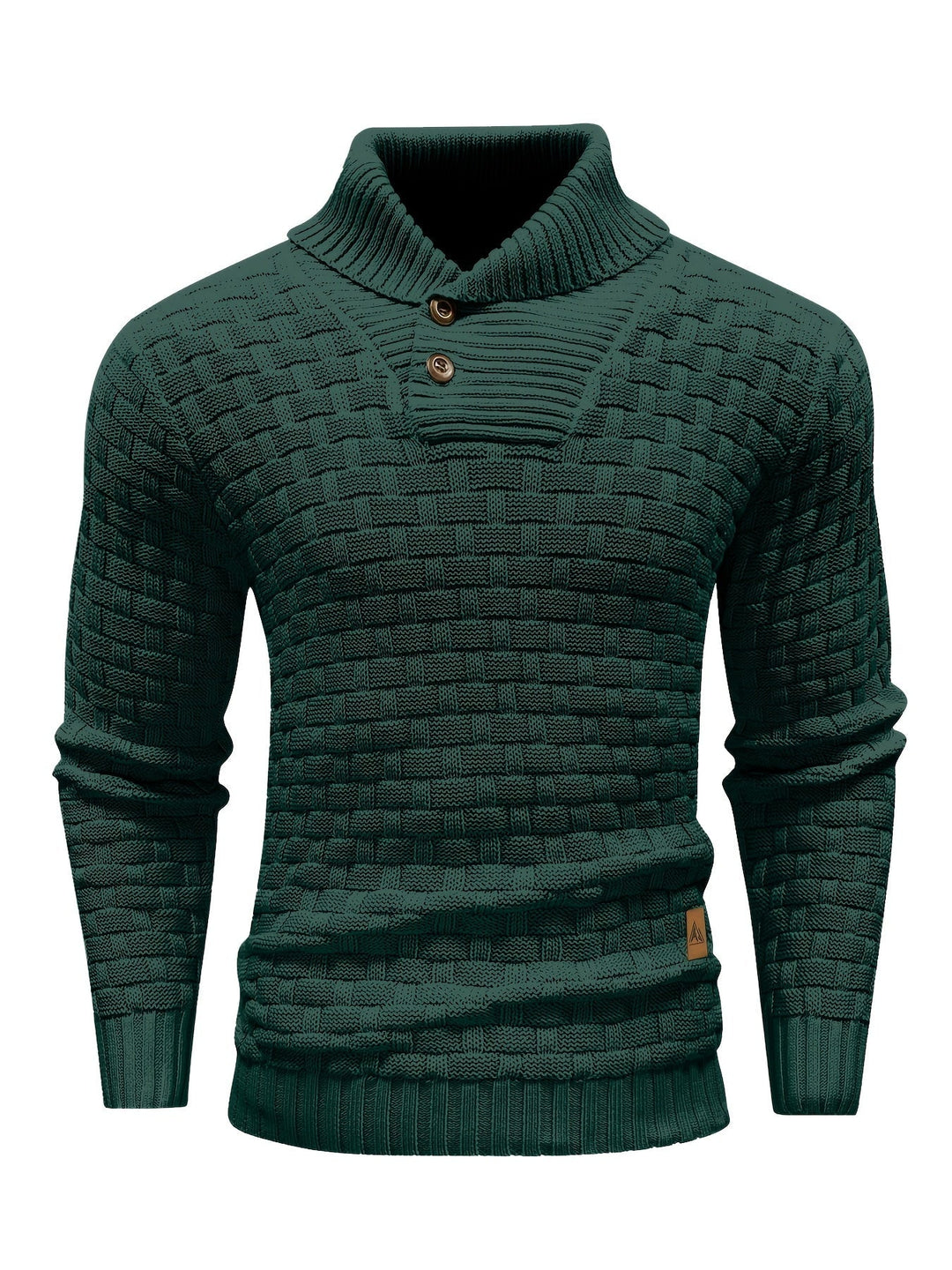 Stilvoller Herren Pullover mit Waffelstruktur, Schalkragen; perfekt für den Lagenlook im Winter.