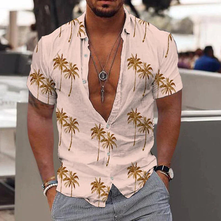 Herren Kurzarmhemd aus Leinen, perfekt für sommerlichen Komfort und einen lässigen Stil.