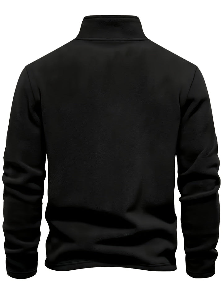 Weicher Herren Half-Zip Langarm-Pullover mit Stehkragen. Bequemer Sweater für Alltag & Freizeit, Winterpullover.