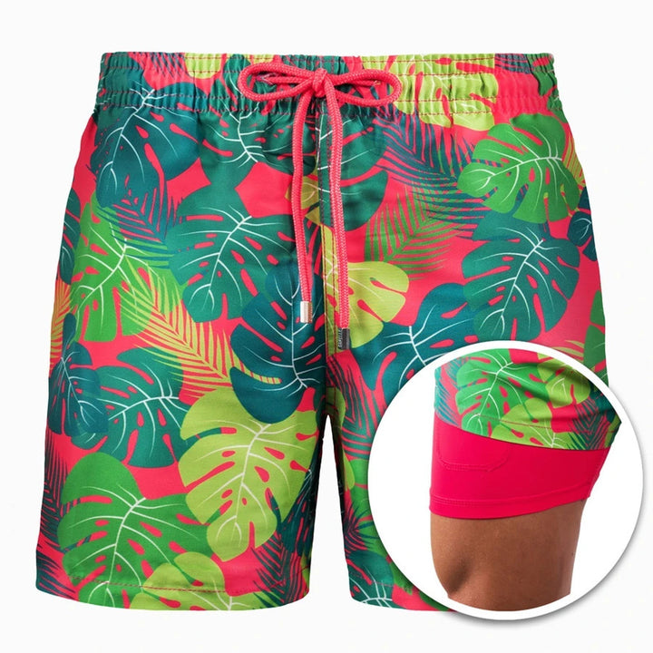 Casual doppellagige Herrenshorts für den Sommer, perfekt für urbane Freizeitlooks.