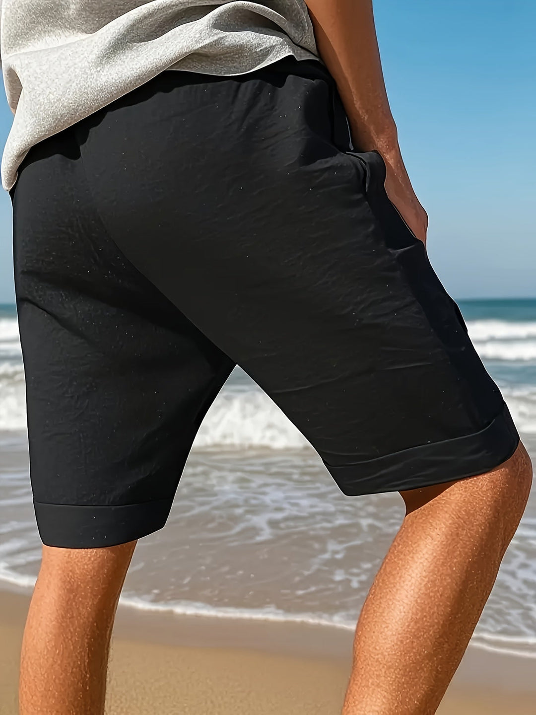 Herren Sommershorts aus Baumwollmix mit Kordelzug. Bequeme kurze Hose für Herren, perfekt für Freizeit & Outdoor.
