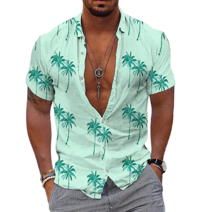 Bequemes Herren Kurzarmhemd aus leichtem Stoff, ideal als Urlaubshemd für entspannte Sommertage.