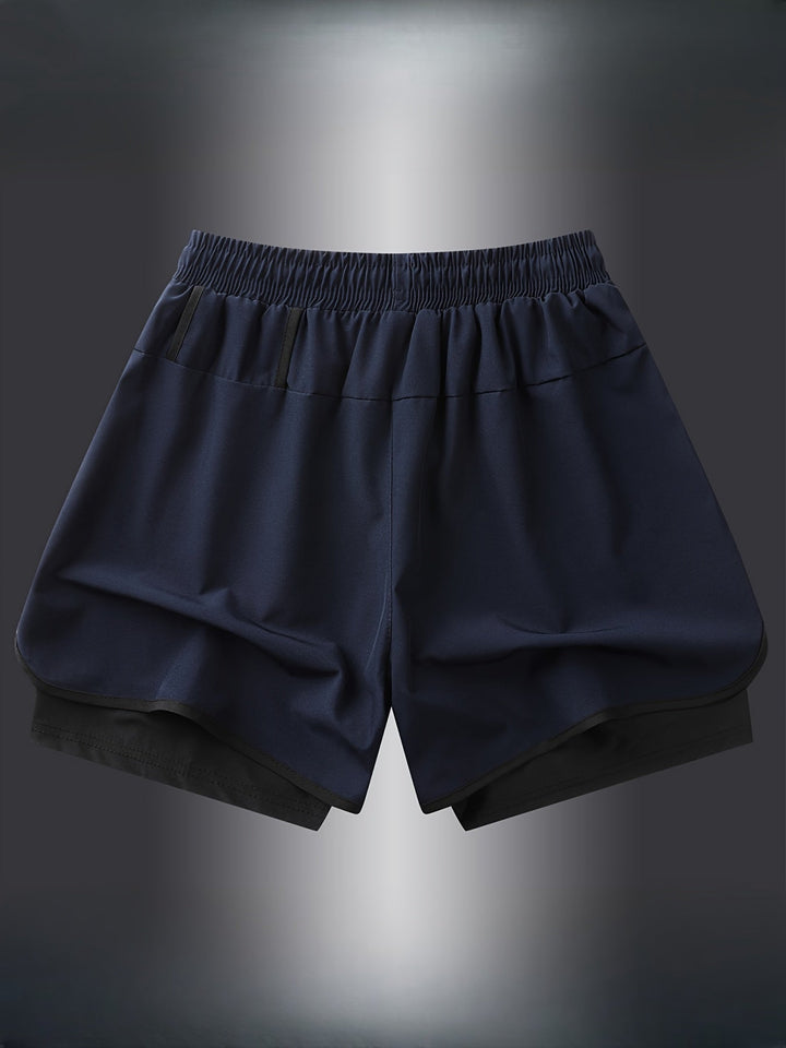 Vielseitige Herren 2-in-1 Aktivshorts, geeignet für Laufen, Krafttraining und jede Sportart.