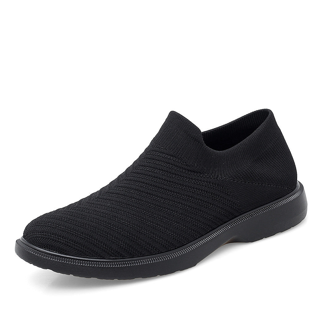Robuste Herren Outdoor Sneaker in Schwarz. Leichte, atmungsaktive Sommer Freizeitschuhe mit flacher Sohle für Männer.