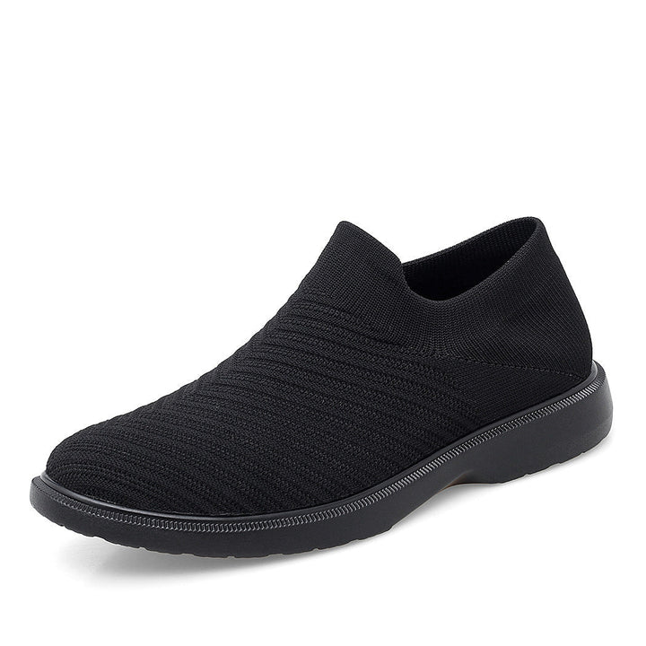 Robuste Herren Outdoor Sneaker in Schwarz. Leichte, atmungsaktive Sommer Freizeitschuhe mit flacher Sohle für Männer.