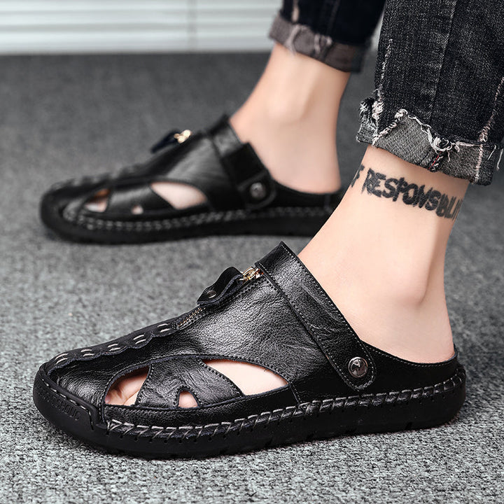 Leichte Herren Sommersandalen mit Zehenschutz für ganztägigen Komfort.
