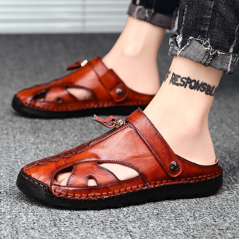 Männer Sommersandalen: Zehenschutz, verstellbarer Klettverschluss für optimalen Halt.