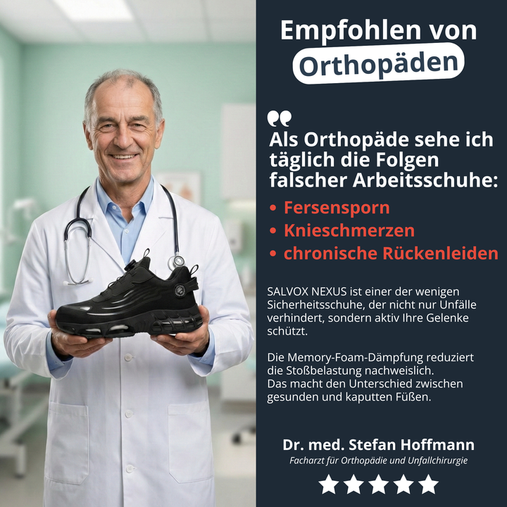 Paar schwarze S3 Arbeitsschuhe für Herren, bieten Schutz & Komfort dank Memoryfoam.