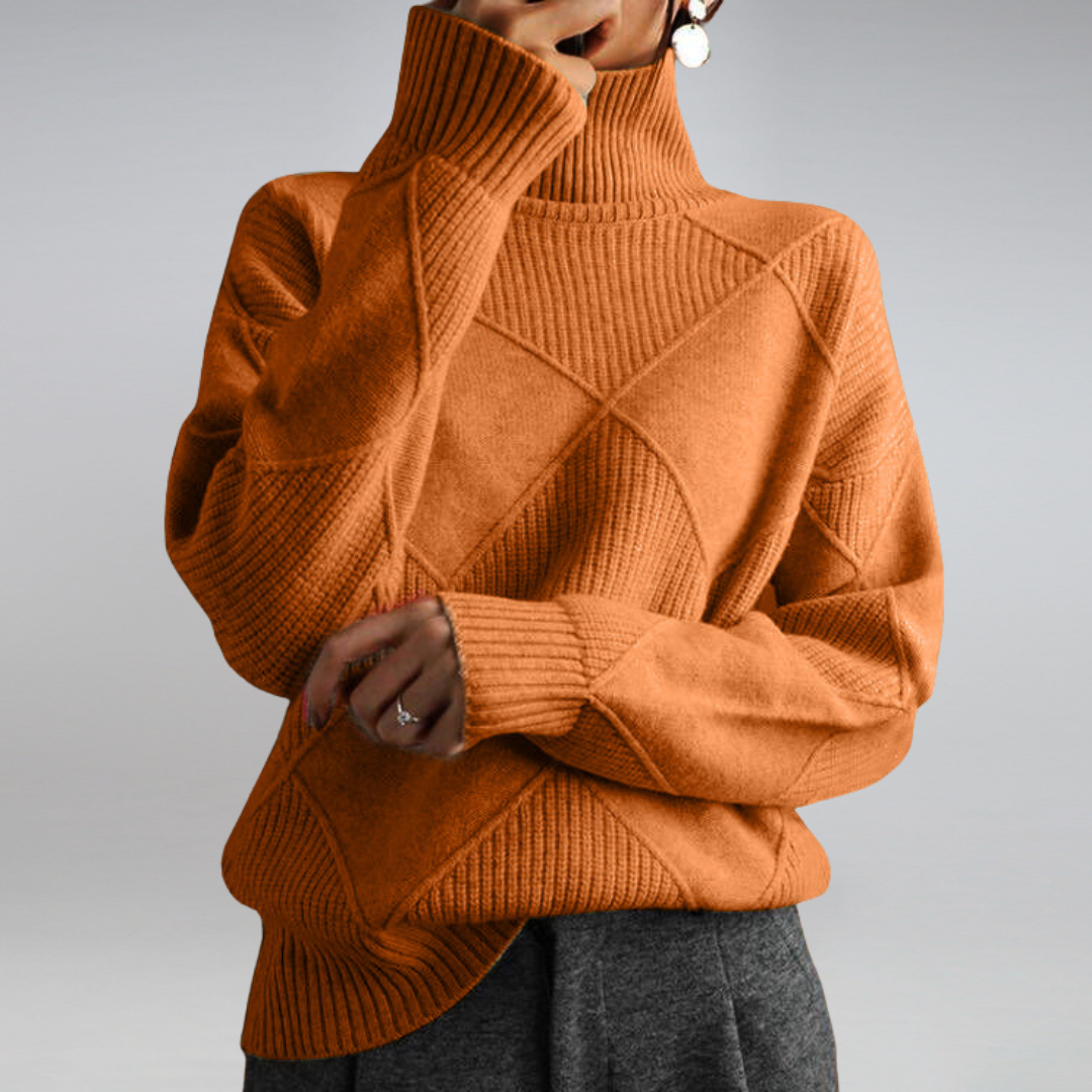 Klassischer Damen Rollkragenpullover, langärmlig, aus weichem Strick, zeitlos schick.