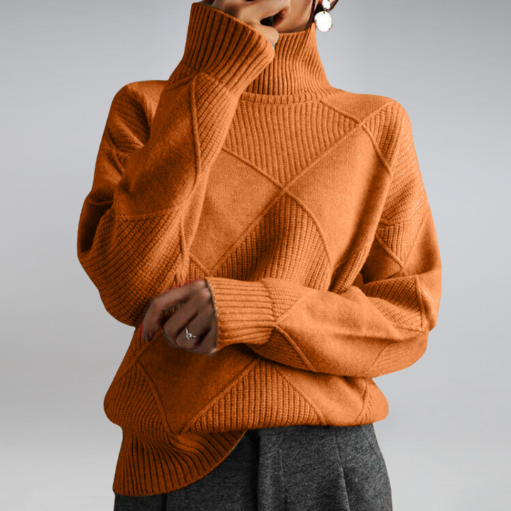 Klassischer Damen Rollkragenpullover, langärmlig, aus weichem Strick, zeitlos schick.