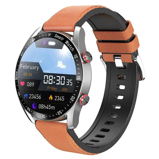 Elegante Unisex Gesundheitsuhr mit glänzendem Stahlarmband für stilvolle Überwachung.