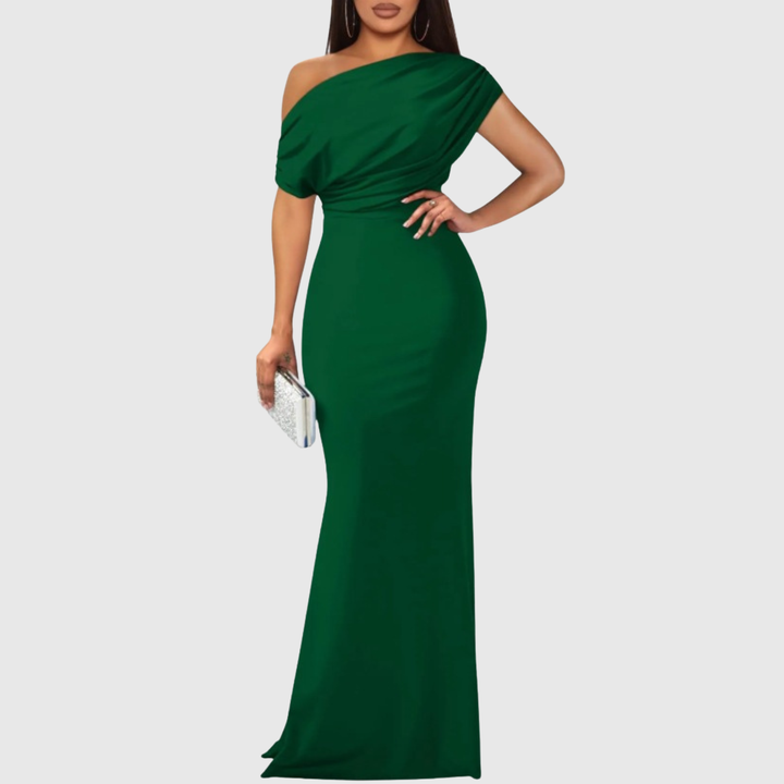 Vielseitiges Damen Festkleid, One-Shoulder Maxikleid, ideal für Abendanlässe, Bälle und Gala-Veranstaltungen.