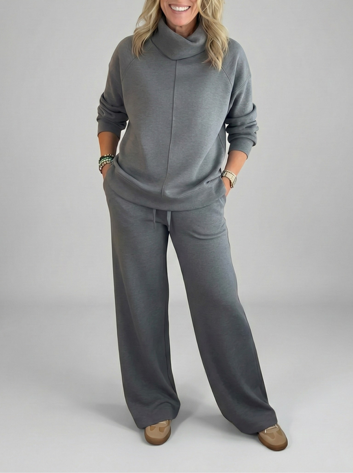 Damen Alltag Set: minimalistischer Zweiteiler, bequem und elegant, ideal für einen mühelosen Look.