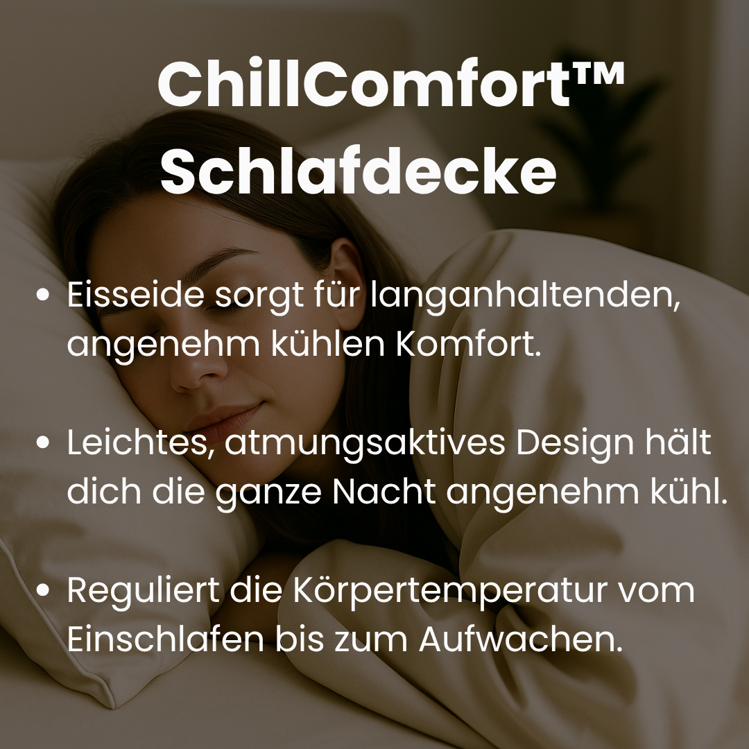 Atmungsaktive Eisseide-Schlafdecke, perfekt gegen Schwitzen, für kühle und komfortable Nächte.