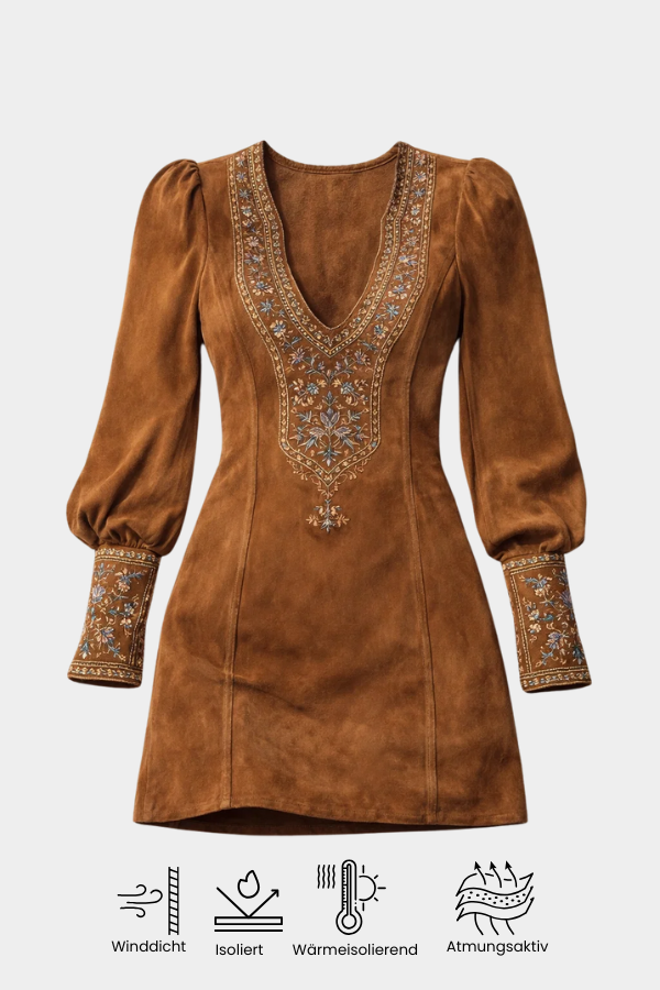 Elegantes Damen Minikleid mit Stickerei, kurzärmlig. Stilvolles Design für einen modischen Auftritt zu jedem Anlass.