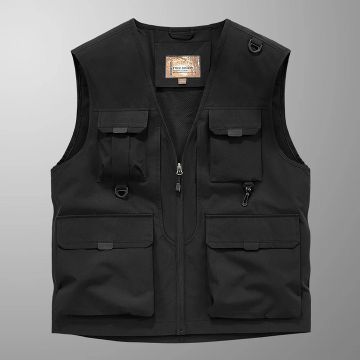 Robuste Herren Frachtweste mit zahlreichen Fächern, ideal für Outdoor, Reise & täglichen Gebrauch.