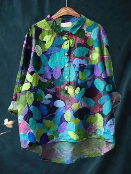 Leichte Damen Sommerbluse mit Blumenmuster, lockere Passform für angenehmen Tragekomfort.