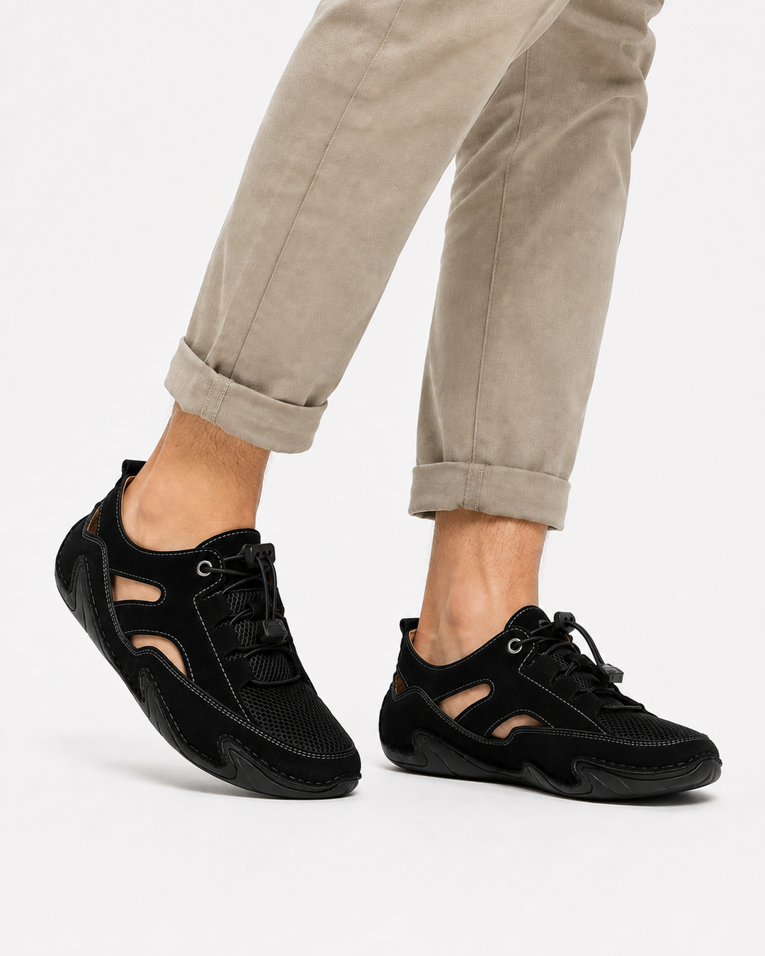 Hochwertige Herren Sneakers, Flache Sohle, Luxus Freizeitdesign. Schwarz/Grau, bequeme Passform.