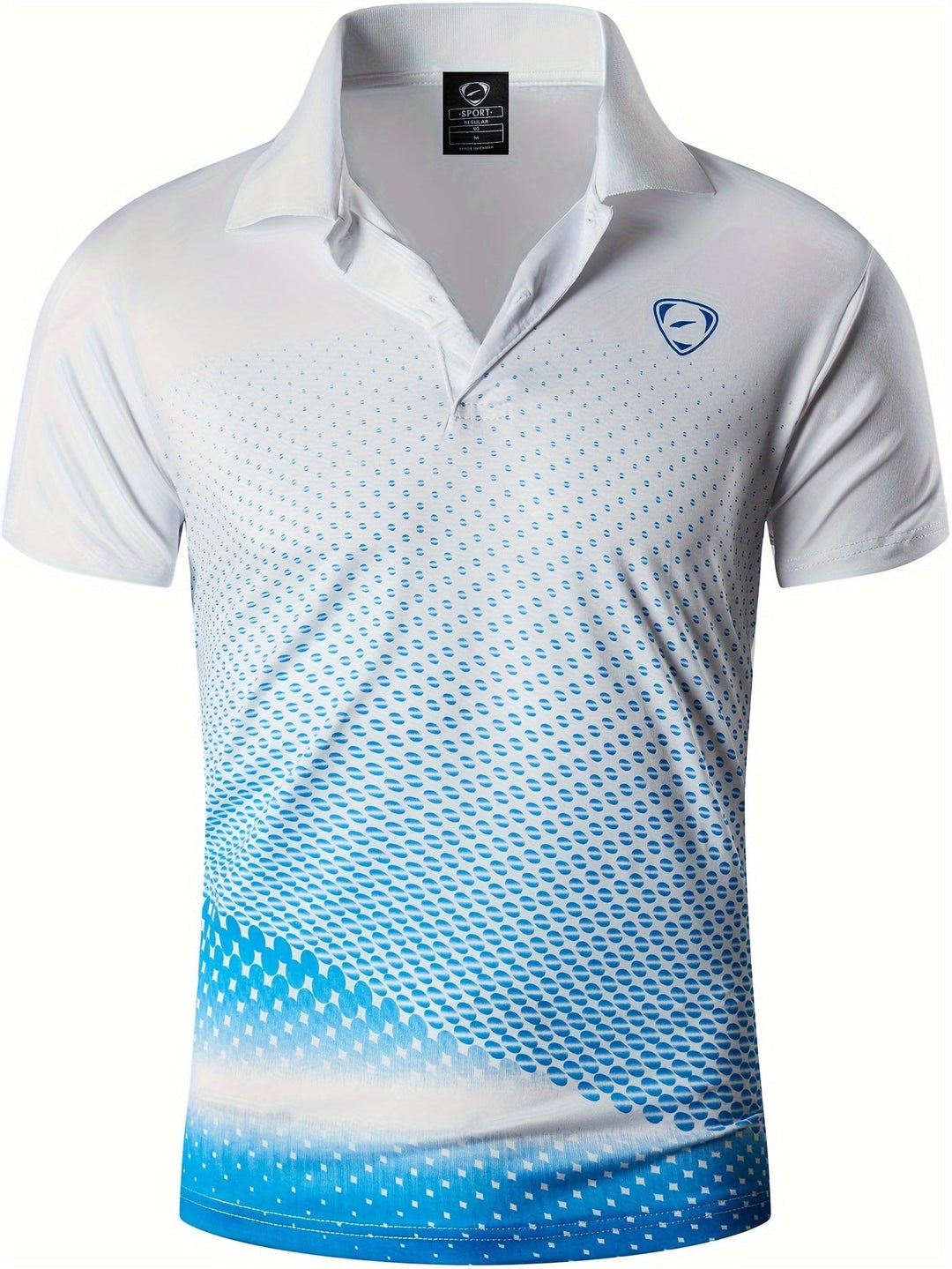 Herren Sport Polohemd mit stilvollem Grafikdesign für Golf & Training im Frühling/Sommer.