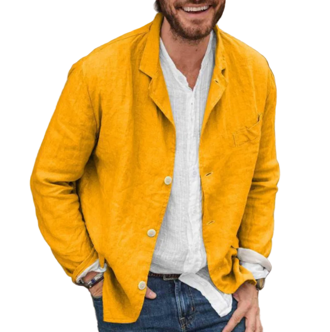 Moderne Herrenjacke mit Reverskragen für diverse Anlässe. Vielseitige Freizeitjacke für Alltag oder Business Casual.