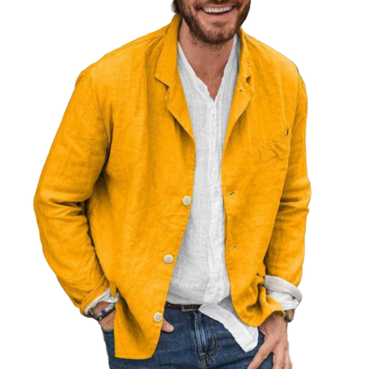Moderne Herrenjacke mit Reverskragen für diverse Anlässe. Vielseitige Freizeitjacke für Alltag oder Business Casual.
