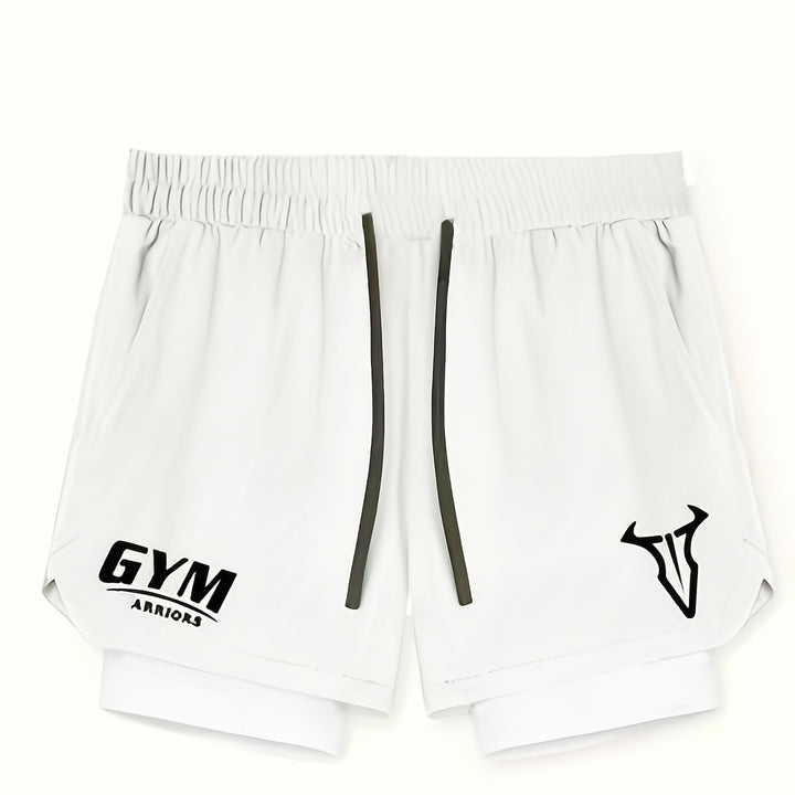 Moderne Herren Sportshorts 2-in-1, für Training, Fitnessstudio & Outdoor-Aktivitäten.