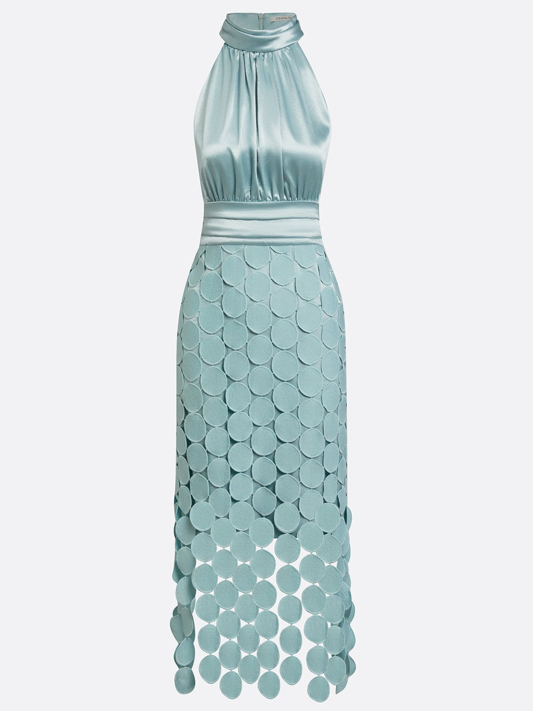 Modisches Halterneck Midi-Kleid für Damen, ideal für festliche Feiern und Cocktailevents.