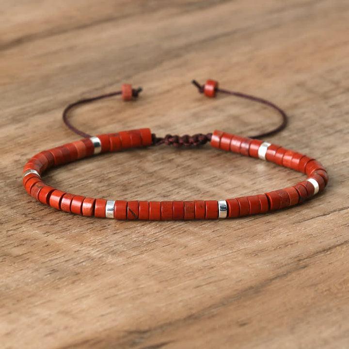 Elegantes geflochtenes Damen Naturstein-Armband Seraphina, handgefertigt, Modeschmuck.