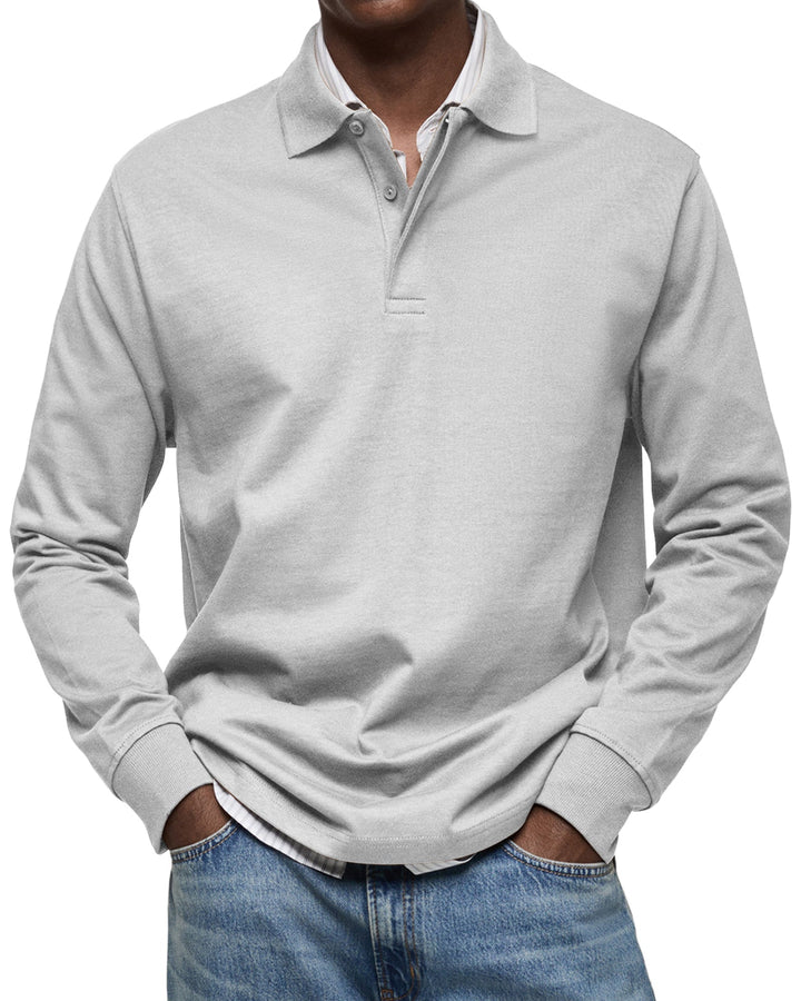 Stilvolles Herren Langarm-Poloshirt, modernes Oberteil für elegante Business- & Freizeit-Looks.
