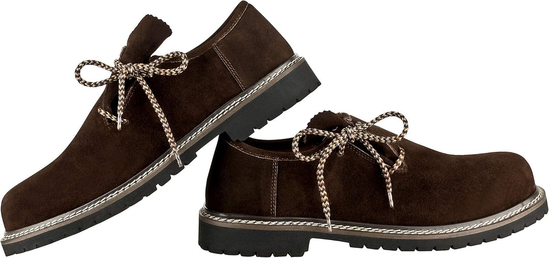 Traditionelle Trachtenschuhe Herren "Franz" aus Wildleder, robust für Oktoberfest 2025.