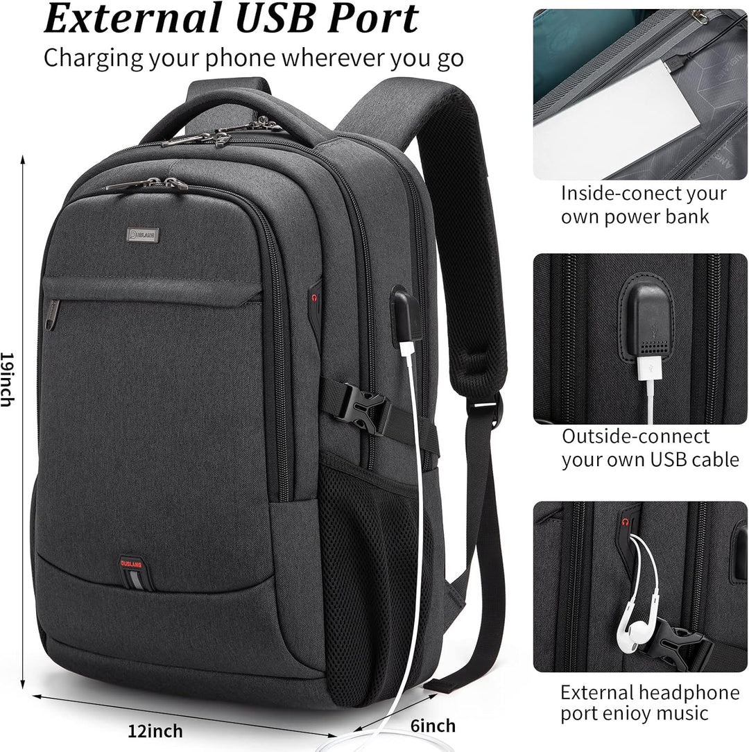 Organisationsrucksack für Laptops, robust, wasserabweisend, ideal für Büro & Uni.