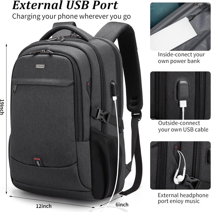 Organisationsrucksack für Laptops, robust, wasserabweisend, ideal für Büro & Uni.