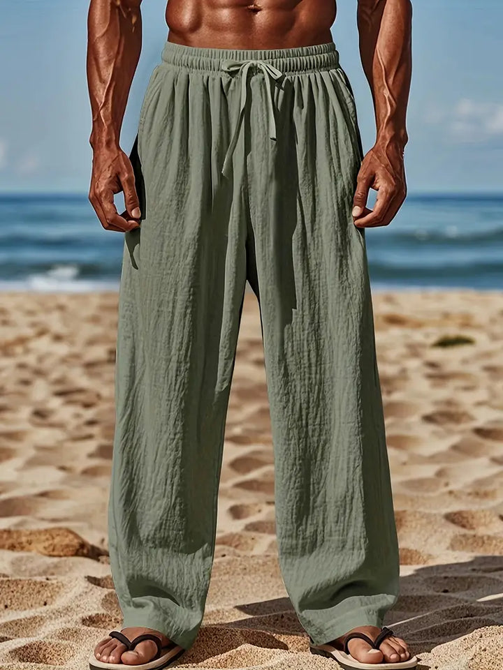 Schwarze Freizeithose loose fit für Herren. Bequeme Alltags- & Reisehose, sehr leicht & stylisch.