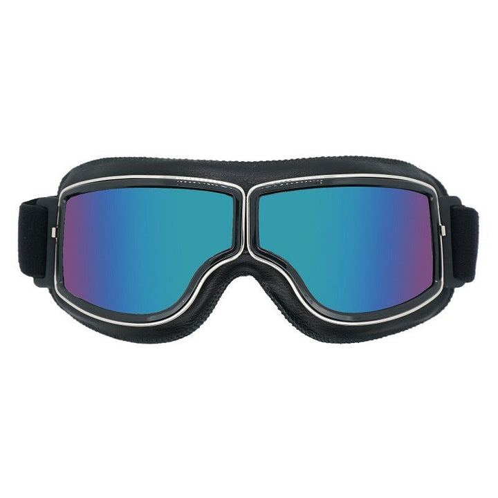 Vintage Herren Motorradbrille, stilvoll, UV-Schutz, ideal für Cruiser und Oldtimer.