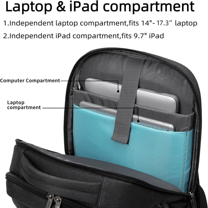 Flexibler Reise-Laptoprucksack mit USB-Schnittstelle und durchdachter Fächeraufteilung.