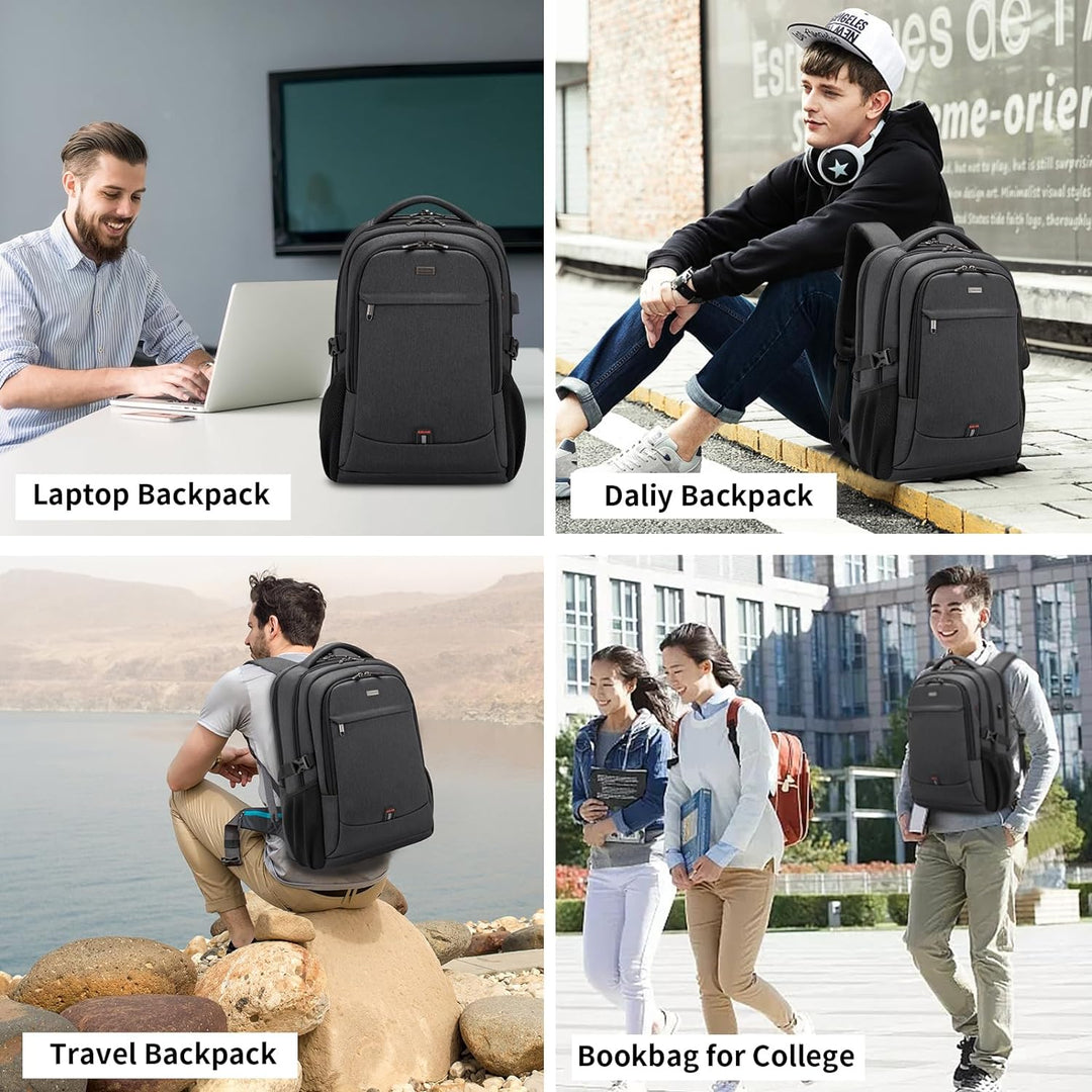 Reise-Laptoprucksack, USB-fähig, mit Diebstahlschutz und cleveren Verstaumöglichkeiten.