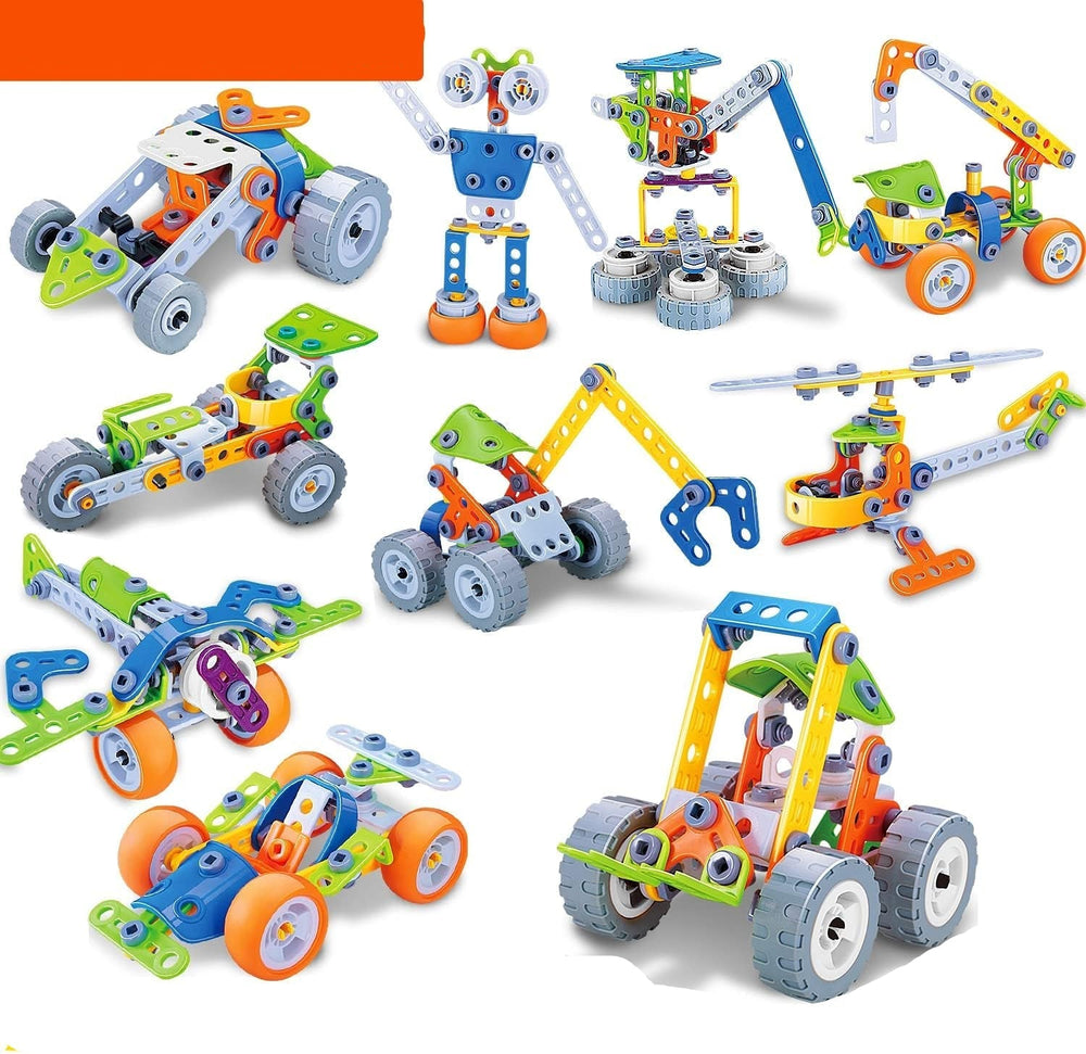 Kreatives Konstruktionsset mit bunten Bausteinen; ideal für Kleinkinder & Kinder zum Bauen und Lernen.