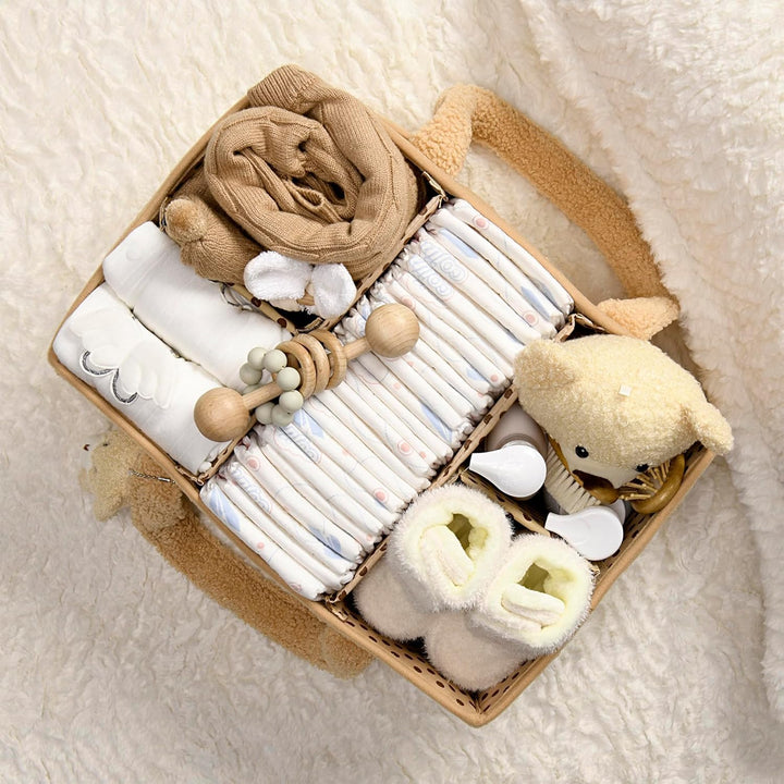 Süßer Sherpa Windelcaddy für Babys, perfekte Aufbewahrungslösung fürs Kinderzimmer.