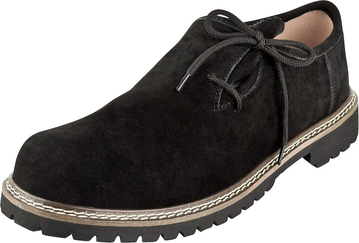 Stilvolle Herren Haferlschuhe "Franz", Wildleder, perfekt für traditionelle Oktoberfest-Outfits.