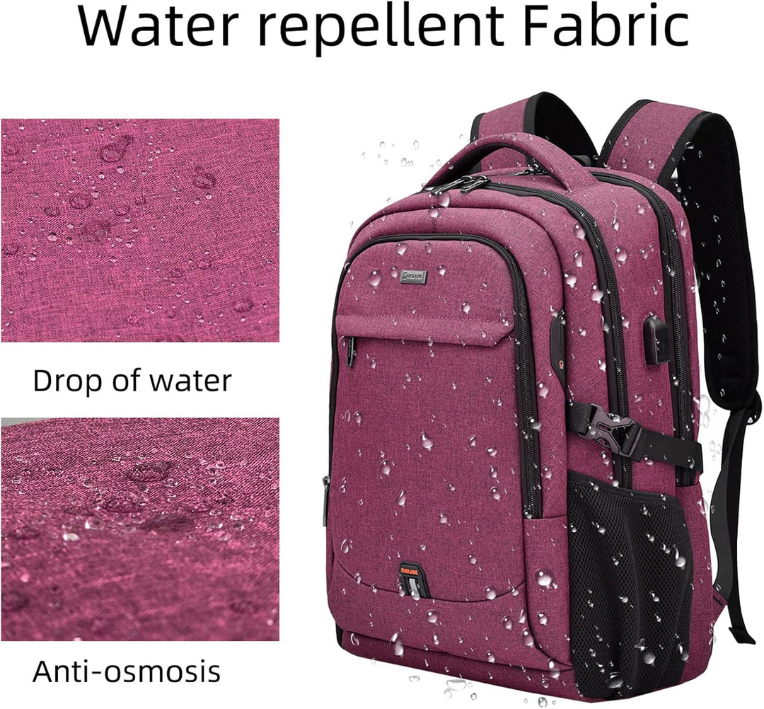 Praktischer Pendlerrucksack mit Laptopfach, USB-Ladefunktion und robustem Material.
