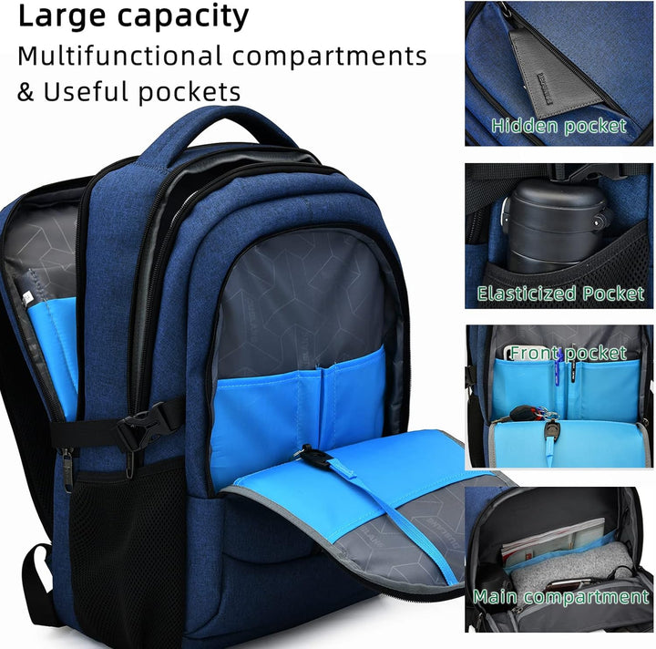 Praktischer Diebstahlschutz-Rucksack mit versteckten Fächern und USB-Ladefunktion.