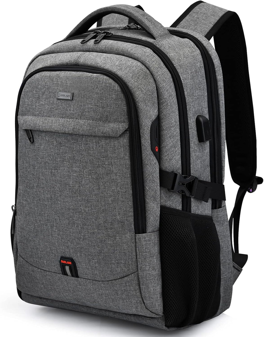 Sicherer Reise-Laptoprucksack mit Diebstahlschutz, USB-Port und integriertem Gepäckgurt.