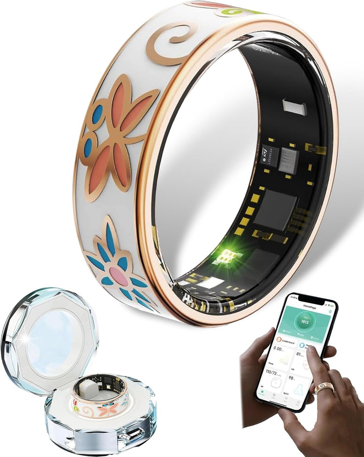 Aurina Smart Ring für Sportler, verfolgt Herzfrequenz, Schritte als Fitness- & Schlaftracker.