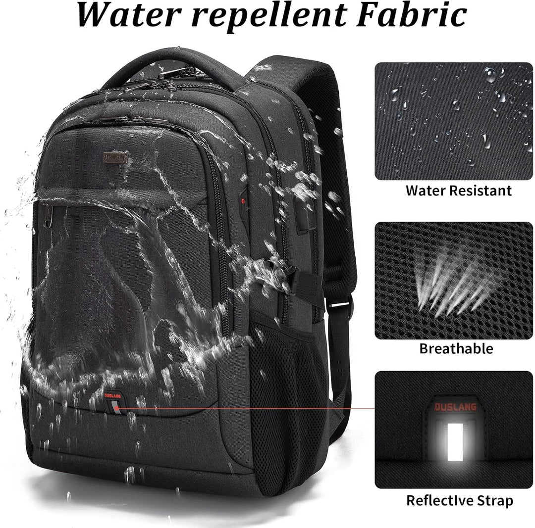Wasserdichter Laptoprucksack für Pendler und Reisen, mit USB-Port und cleveren Fächern.