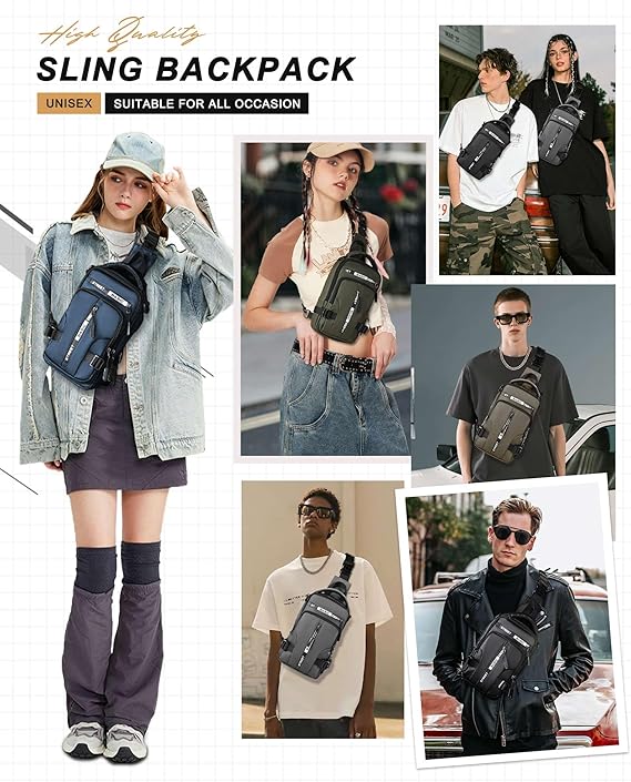 Urbaner Unisex Crossbody Rucksack, stylische Freizeittasche und praktische Handytasche für den Alltag.