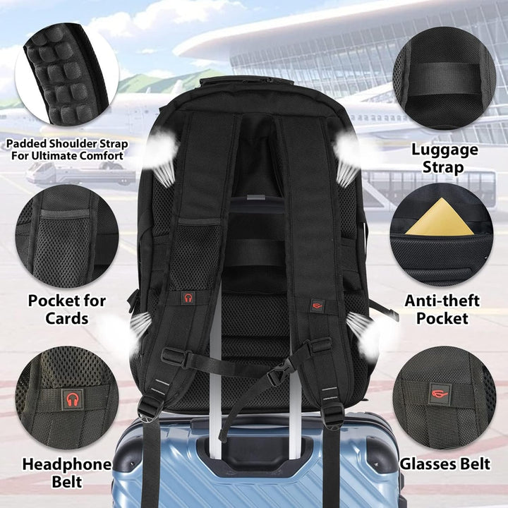 Vielseitiger 55L Unisex-Rucksack mit USB-Ladefunktion, ideal für Geschäftsreisen, Pendler & Studenten.