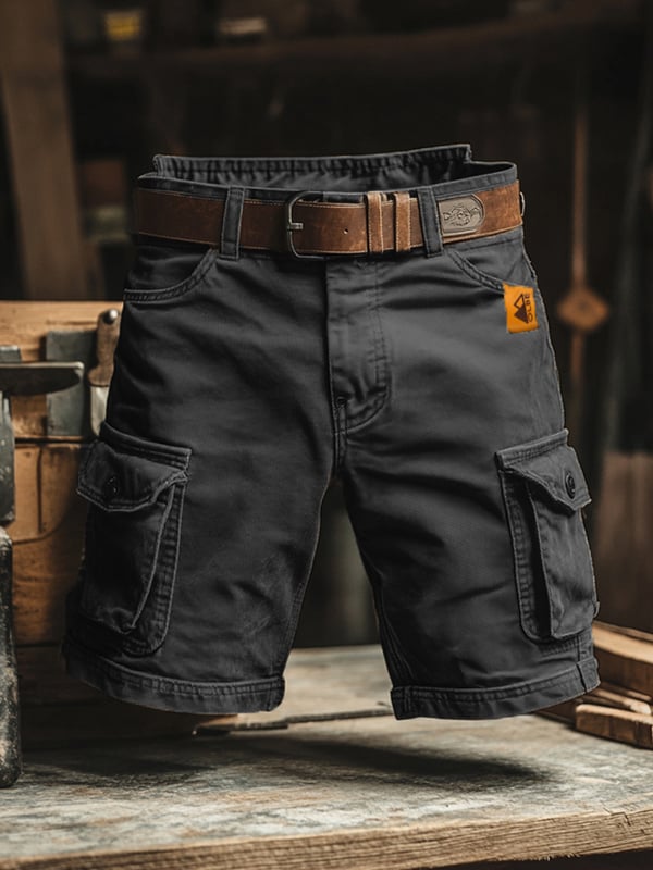 Herren Cargo Shorts im Relaxed Fit, Vintage Workwear-Stil für Freizeit & Outdoor. Bequeme Sommerhose.